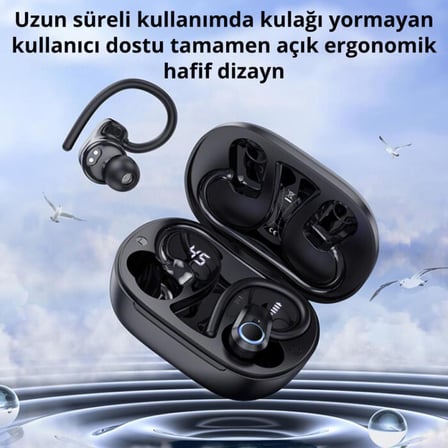 Coofbe Bluetooth Vers.5.3 Kancalı 500mAh Kulakiçi Bluetooth Kulaklık HIFI Şarj Götergeli Stereo Kulaklık