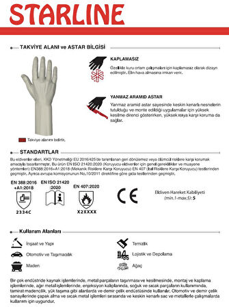 Yanma Ve Kesilme Dirençli Aramid Kolluk Starline Sl-03 45cm 2334c X2xxxx