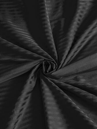 Çarşaf Stripe Saten Düz Lastikli Tek Kişilik