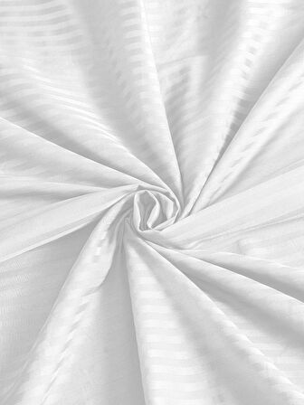 Çarşaf Stripe Saten Düz Lastikli Tek Kişilik