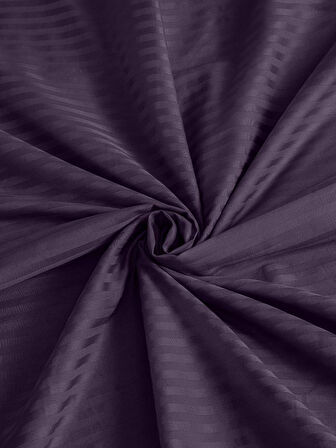 Çarşaf Stripe Saten Düz Lastikli Tek Kişilik