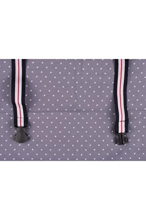 CELİK AVM® Kullanışlı Bebek Emzirme Önlüğü Gri Puantiyeli