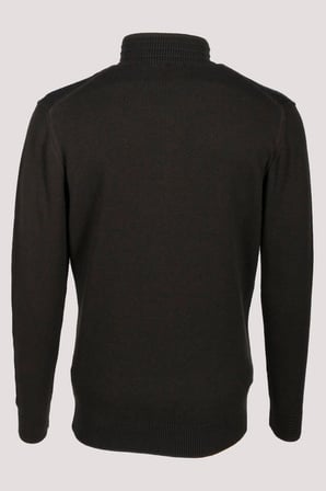  Erkek Triko Yarım Fermuarlı Triko Haki Slim Fit Desenli Pamuklu Knitwear NCS JEANS 3709