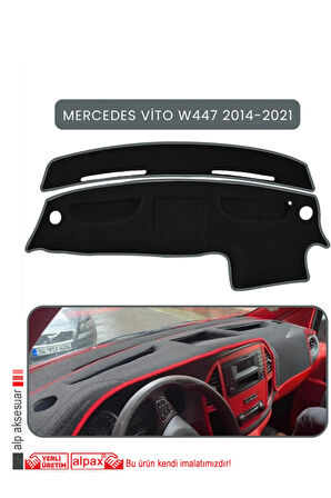 Mercedes Vito W447 2014-2021 Torpido Koruma  Halısı -  Gri Kenar