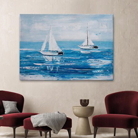 Yaz Yelkenli Dekoratif Kanvas Duvar Tablosu-3711