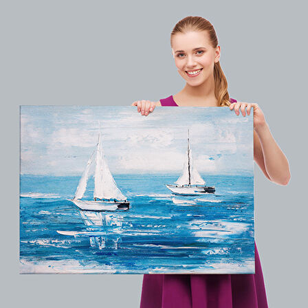 Yaz Yelkenli Dekoratif Kanvas Duvar Tablosu-3711