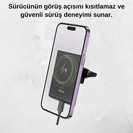 Coofbe Ultra Güçlü Magsafe 15W Kablosuz Araç Şarjı Telefon Tutucu İphone 12 13 14 15 Pro Max Uyumlu