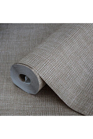 Alfa Kaba Yün Tüvit Dokusundan Esinlenilmiş Duvar Kağıdı, 3712-5, Bej, Kahverengi, 16,50 M²