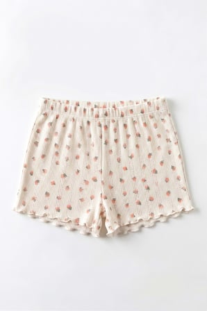 Öts Kadın Tekli %100 Pamuk Pijama Takımı Çiçek Desenli İp Askılı Fitilli Atlet Şort Boxer Yazlık Ev 