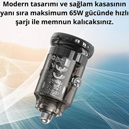 Coofbe PD30W Araç Çakmaklık Şarjı Ve Type-C Şarj Kablosu Type-C Girişli Araç Çakmaklık Hızlı Şarj Aleti