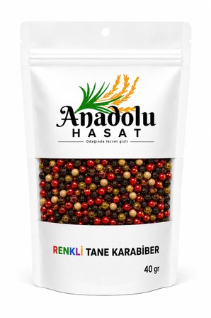 Renkli Tane Karabiber 40 Gr – 4 Farklı Karabiber Harmanı, Aromatik ve Doğal