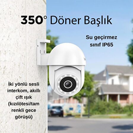 Coofbe Full HD 2304*1296 Çift Yönlü Hoparlör Renkli Gece Görüşlü Akıllı Kamera CCTV Güvenlik Kamerası