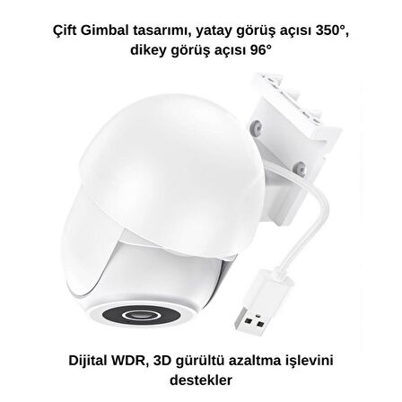 Coofbe Full HD 2304*1296 Çift Yönlü Hoparlör Renkli Gece Görüşlü Akıllı Kamera CCTV Güvenlik Kamerası