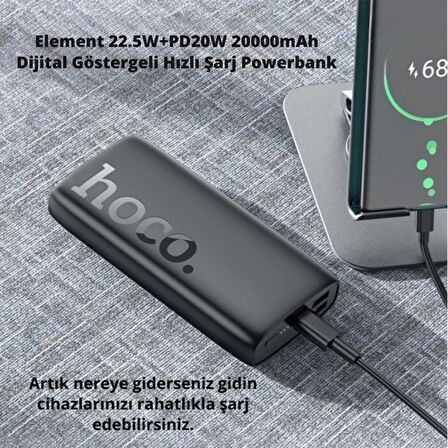 Coofbe Çift Yönlü Şarj Destekli Ultra Hızlı 22.5W+PD20W 20000mAh Powerbank Şarj Akım Korumalı