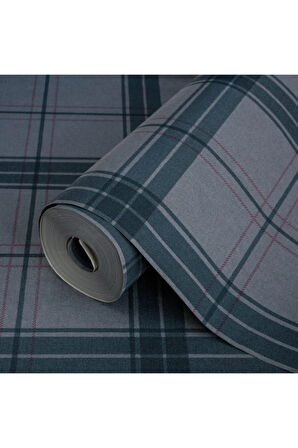 Geometrik Desen Duvar Kağıdı, Alfa 3714-4 -Ekoseli Desen, 16,50 M²