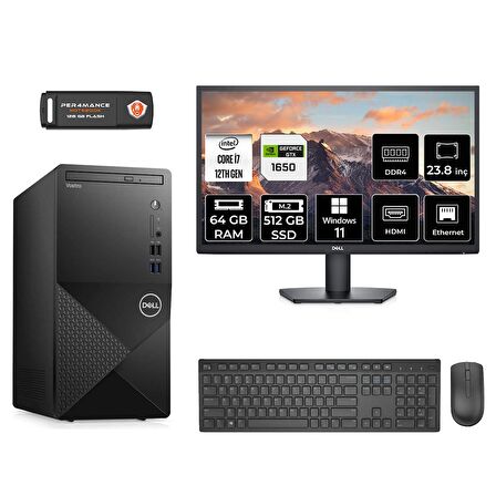 Dell Vostro 3910MT i7 12700 64GB 512GB SSD GTX1650/4GB W11H N7598VDT3910 MASAÜSTÜ PC & 23.8" MONİTÖR