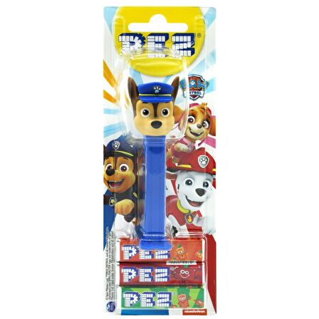 Pez Oyuncaklı Meyve Aromalı Şeker 3 x 8,5 Gram Paw Patrol Serisi Chase Figürü