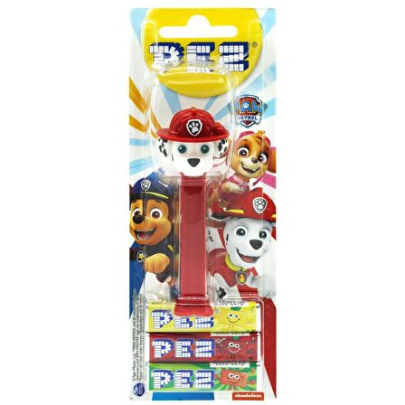 Pez Oyuncaklı Meyve Aromalı Şeker 3 x 8,5 Gram Paw Patrol Serisi Marshall Figürü