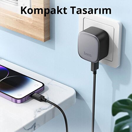 Coofbe Şarj Akım Korumalı Çift USB İphone Kablolu Şarj Başlığı İphone 11 12 13 14 Pro Max Şarj Seti