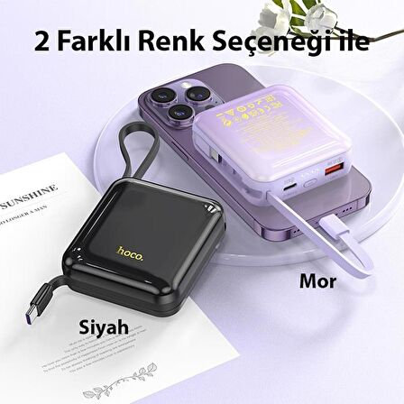 Coofbe Led Göstergeli Dahili Type-C Kablolu Ve İphone Kablolu 22.5W+PD20W 10000 Mah Powerbank Şarj Cihazı