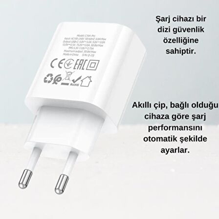Coofbe Super Şarj Akım Koruma Pd Type-C Girişli  30W Şarj Başlık Samsung Xiaomi İphone Şarj Başlığı 