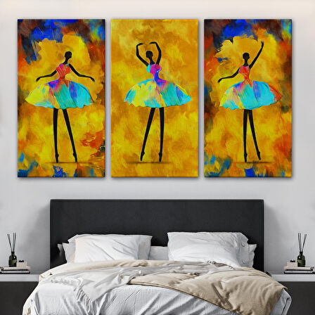 Afrikalı Balerin Kız Yağlıboya Görünüm Dekoratif Kanvas Tablo-3718