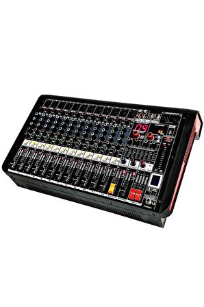 Midex MPX-1600 Power Mikser Amfi 12 Kanal 2x800W Multi Efekt Bt EQ Usb