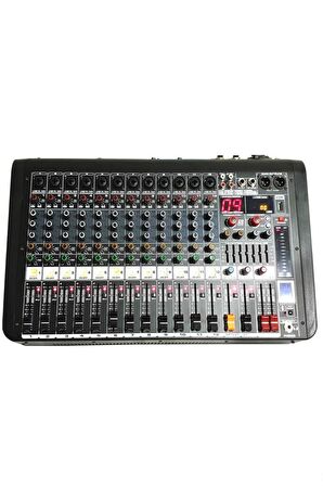 Midex MPX-1600 Power Mikser Amfi 12 Kanal 2x800W Multi Efekt Bt EQ Usb