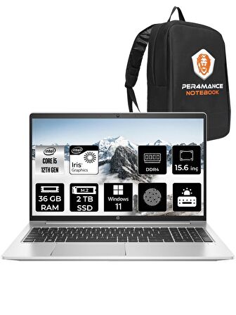 HP Probook 450 G9 i5 1235U 36GB 2TB SSD 15.6" FHD W11HOME 6S6Z1EA & PER4 ÇANTA