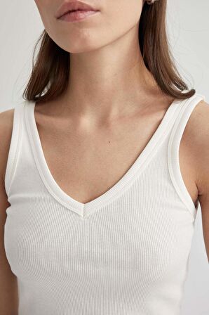 DeFacto Fitted V Yaka Fitilli Kaşkorse Atlet B7028AX24SMBG655