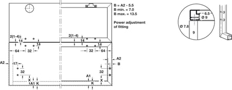 Häfele Adaptör, 20 Mm Alüminyum Çerçeveli Düşer / Kalkar Kapaklar İçin (1 Set)
