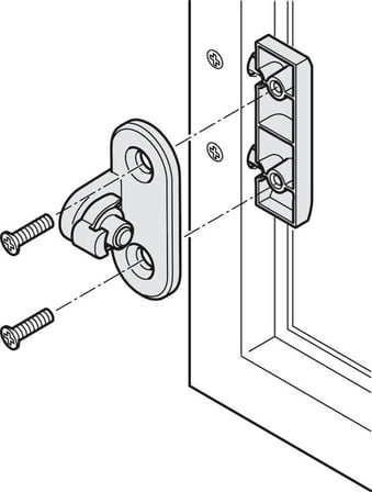 Häfele Adaptör, 20 Mm Alüminyum Çerçeveli Düşer / Kalkar Kapaklar İçin (1 Set)