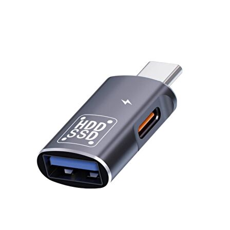 Coofbe 2in1 Type-C To Type-C Ve Usb Dönüştürücü Çevirici Otg Type-C To Şarj Ve Otg 3.0 Dönüştürücü 