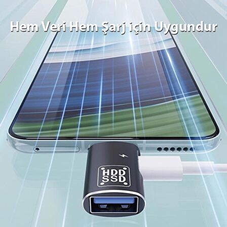 Coofbe 2in1 Type-C To Type-C Ve Usb Dönüştürücü Çevirici Otg Type-C To Şarj Ve Otg 3.0 Dönüştürücü 