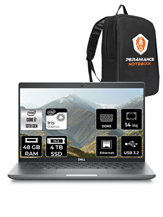 DELL Latitude 5440 i7 1370P 48GB DDR5 4TB SSD 14'' FHD FDOS Dizüstü Bilgisayar & PER4 ÇANTA