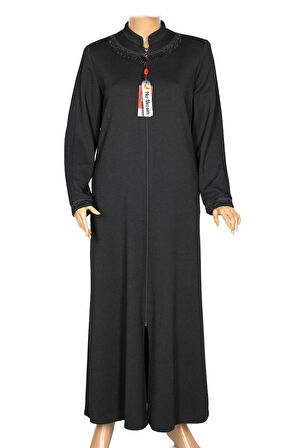 Hesna Kadın Efnan Büyük Beden Baharlık Boydan Siyah Pardesü