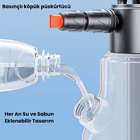 Coofbe Yüksek Basınçlı 2Litre Ev Bahçe Temizlik Araç Yıkama Köpük Püskürtücü Otomatik El Pompası 