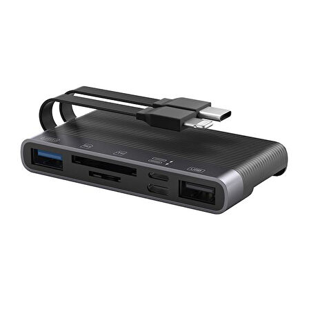 Coofbe 6in1 Lightning Type-C Dönüştürücü Hub Hızlı Veri Aktarım Kart Okuyucu Sd Tf Type-C Çevirici