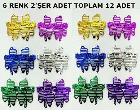 Vegas Casino Temalı Parti Gözlüğü 6 Renk 12 Adet