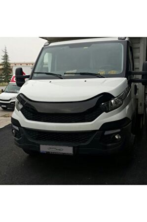 Iveco Daily Ön Kaput Koruma Rüzgarlığı 3mm Akrilik (ABS) Parlak Siyah Deflektör 2014-2019