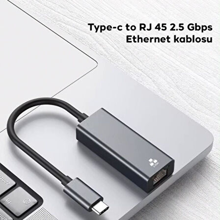 Coofbe Type-c to RJ45 Dönüştürücü Type-c to Ethernet Dönüştürücü Lan Adaptör 2.5 Gbps Ethernet Kit