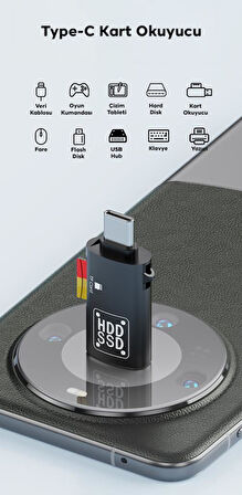 Coofbe Type-c to Usb ve Type-c TF Kart Çevirici Otg Dönüştürücü Type-c to Usb Kart Okuyucu Dönüştürücü