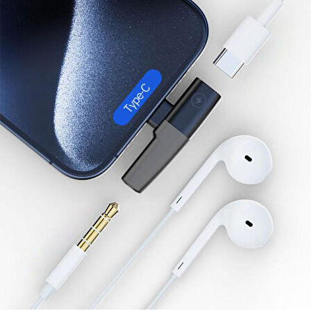 Coofbe 30W Hızlı Şarj Type-c to 3.5 MM Kulaklık Dönüştürücü Çevirici Şarj Kulaklık Adaptörü Type-c to 3.5mm