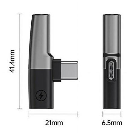 Coofbe 30W Hızlı Şarj Type-c to 3.5 MM Kulaklık Dönüştürücü Çevirici Şarj Kulaklık Adaptörü Type-c to 3.5mm