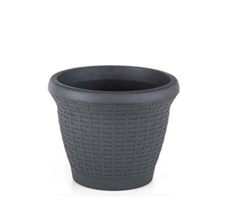 Omnipazar SO-HS06 Plastik Hasır Desenli Dekoratif Saksı 42 Litre No 6