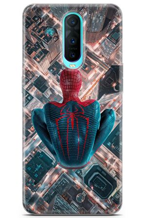 Oppo RX17 Pro Uyumlu Kılıf Supers 07 Spider Man Newyork Desenli Kılıf Kırmızı