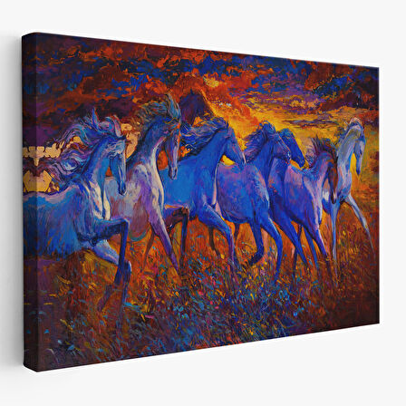 Koşan Atlar Dekoratif Kanvas Duvar Tablosu-3725