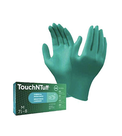 Gıda Uyumlu Yeşil Nitril Pudrasız Kullan At Muayene Eldiveni ANSELL 92-600 - 100 adet - Antistatik 8.5-9 Numara Large