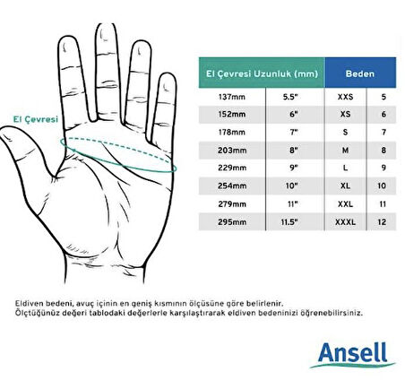 Gıda Uyumlu Yeşil Nitril Pudrasız Kullan At Muayene Eldiveni ANSELL 92-600 - 100 adet - Antistatik 8.5-9 Numara Large