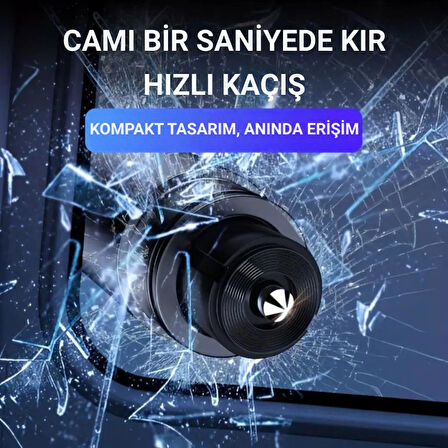 Polham 2in1 Araç İçi Cam Kırıcı ve Emniyet Kemer Kesici, Premium Acil Durum Kiti, Hayat Kurtarıcı Kırmızı